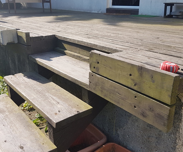 Holzterrasse aus Lärche sanieren - Schadensdetails