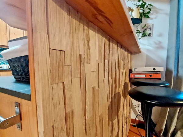 Küchen-Bar Rückwand Eiche handgespalten