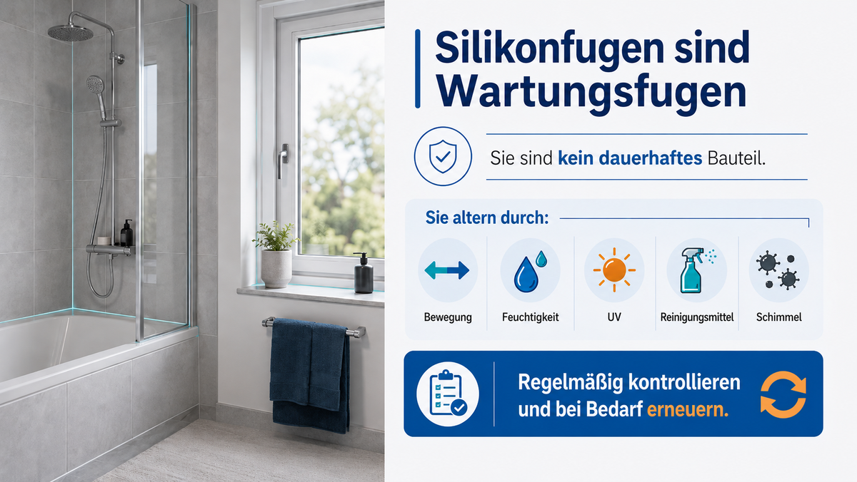 Silikonfugen gelten technisch als Wartungsfugen