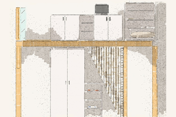 Schlafbereich und Raumerweiterung durch zweite Ebene im Altbau
